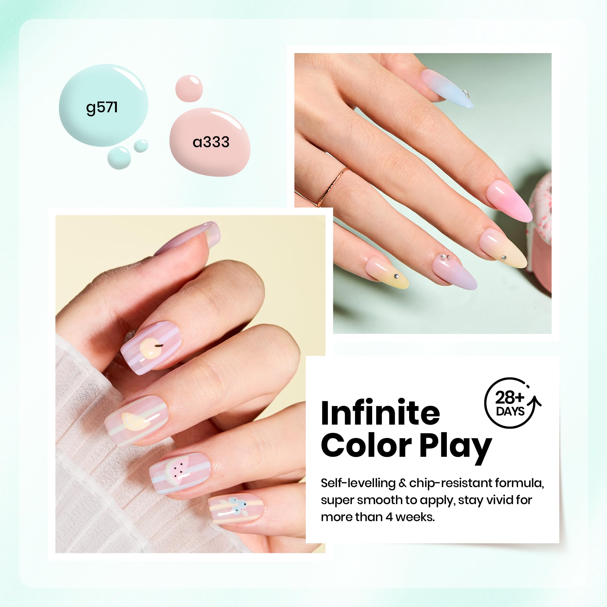 beetles cotton candy pink brush stroke showing even coverage and streak-free finish