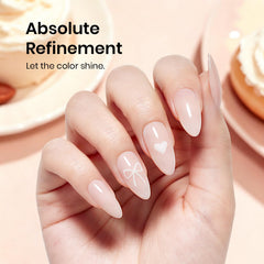 beetles brush texture spreading creamy Almond polish illustrating smooth application benefit