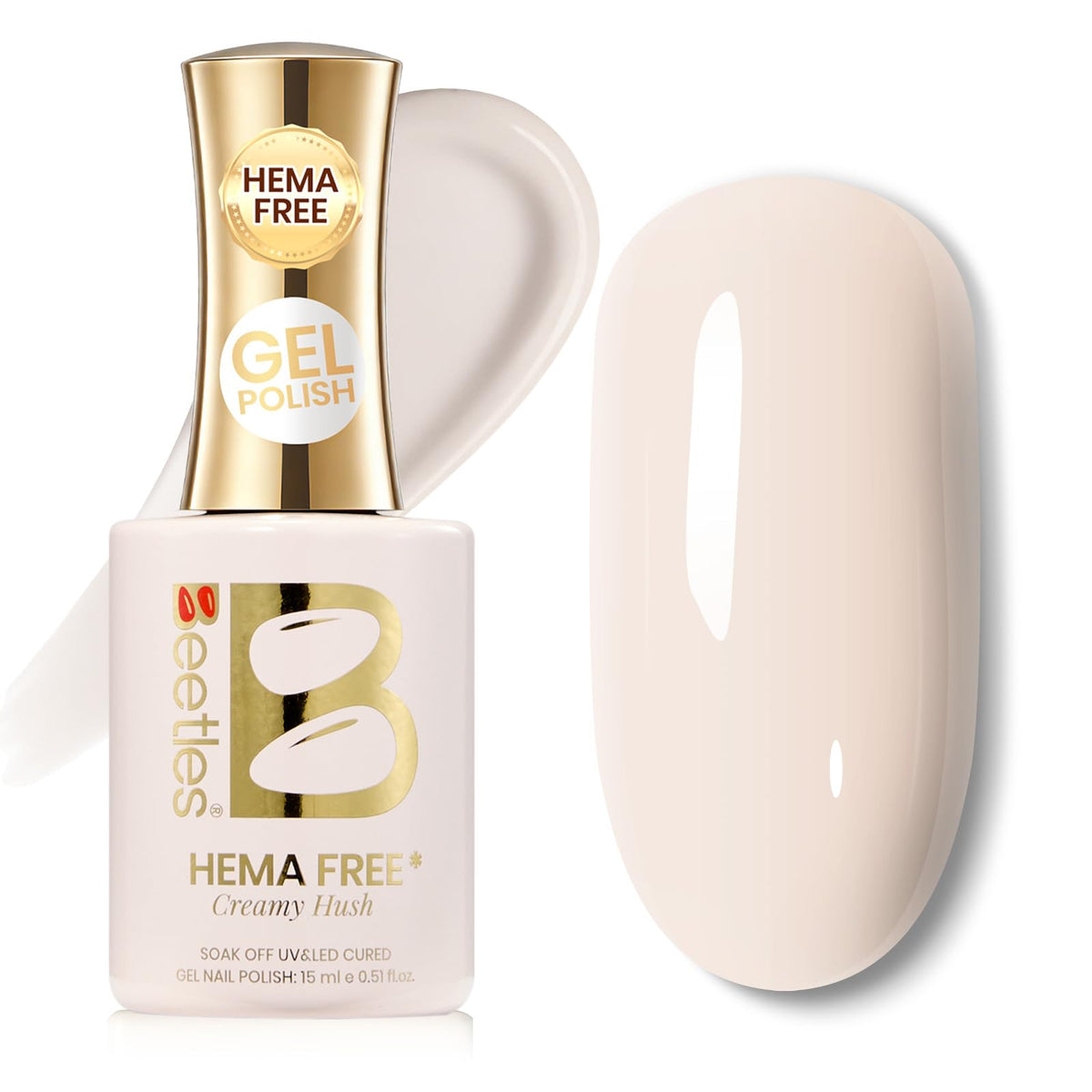 Beetles creamy hush front bottle showing color and label, easy identification