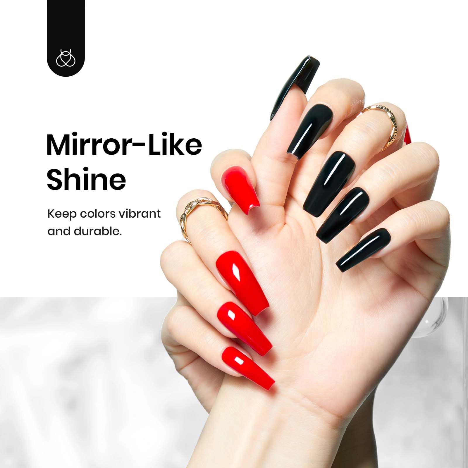 Beetles Gel Polish cured nail with mirror shine for long-lasting gloss