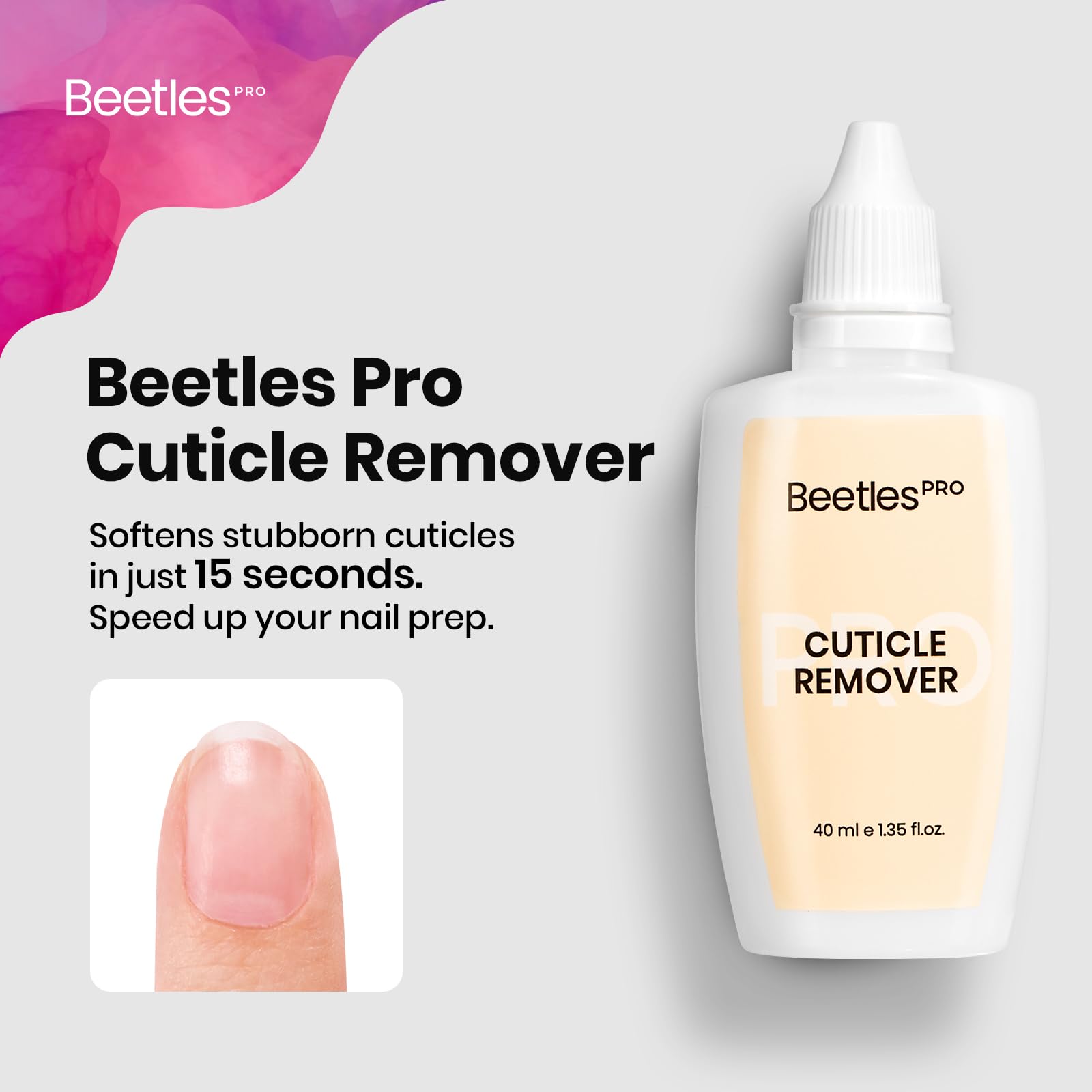 Beetles Gel Polish 40ml bottle beside a coin showing compact travel benefit