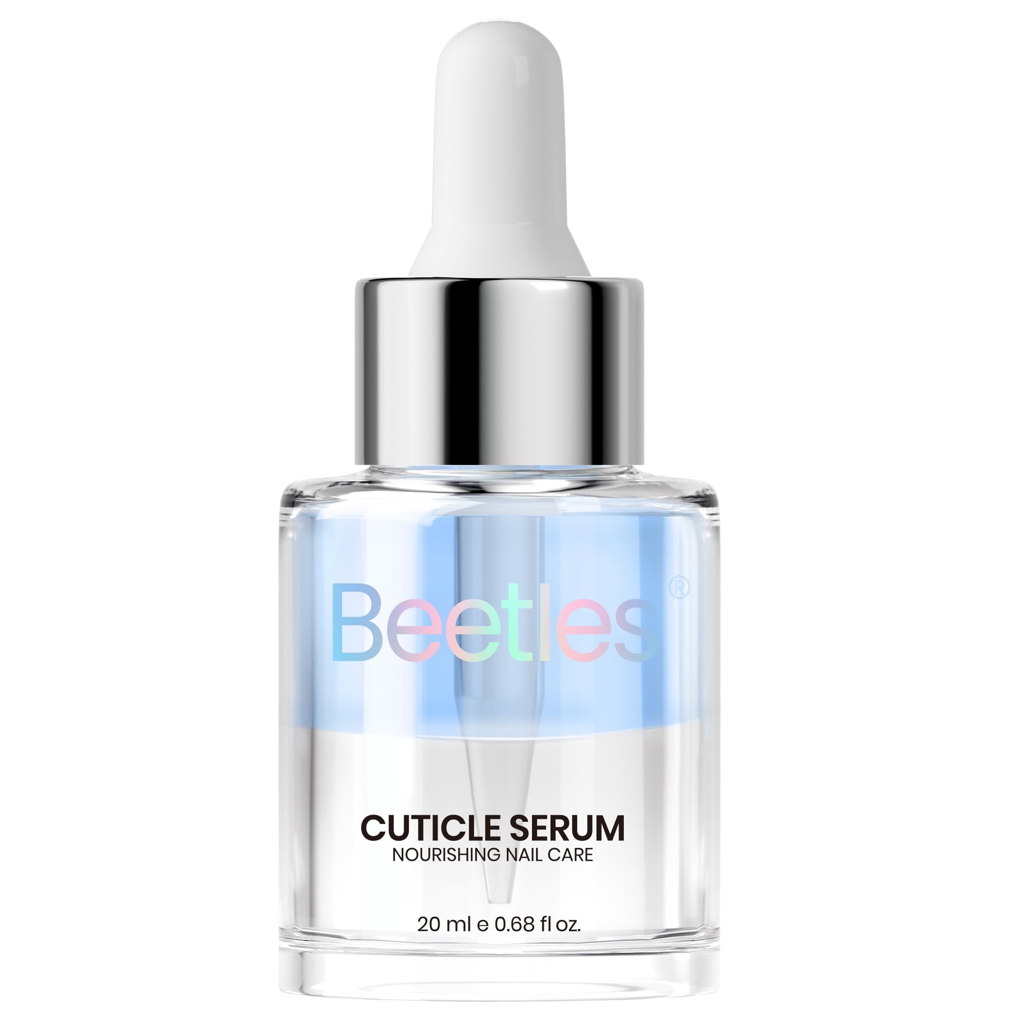 Beetles Cuticle Serum front bottle showing compact 20ml packaging and label benefit