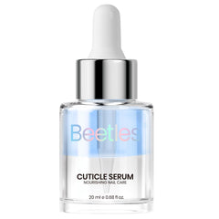 Beetles Cuticle Serum front bottle showing compact 20ml packaging and label benefit