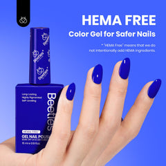 beetles brush stroke of navy blue showing smooth application benefit
