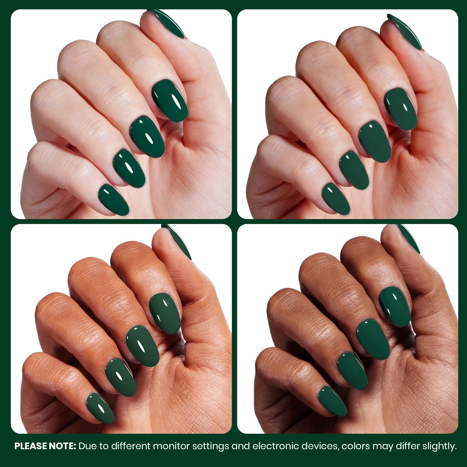 Beetles gel polish bottle beside a hand to show 15ml size and portability