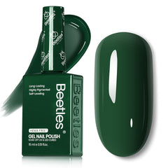 Beetles gel polish front bottle showing rainforest green shade and easy selection