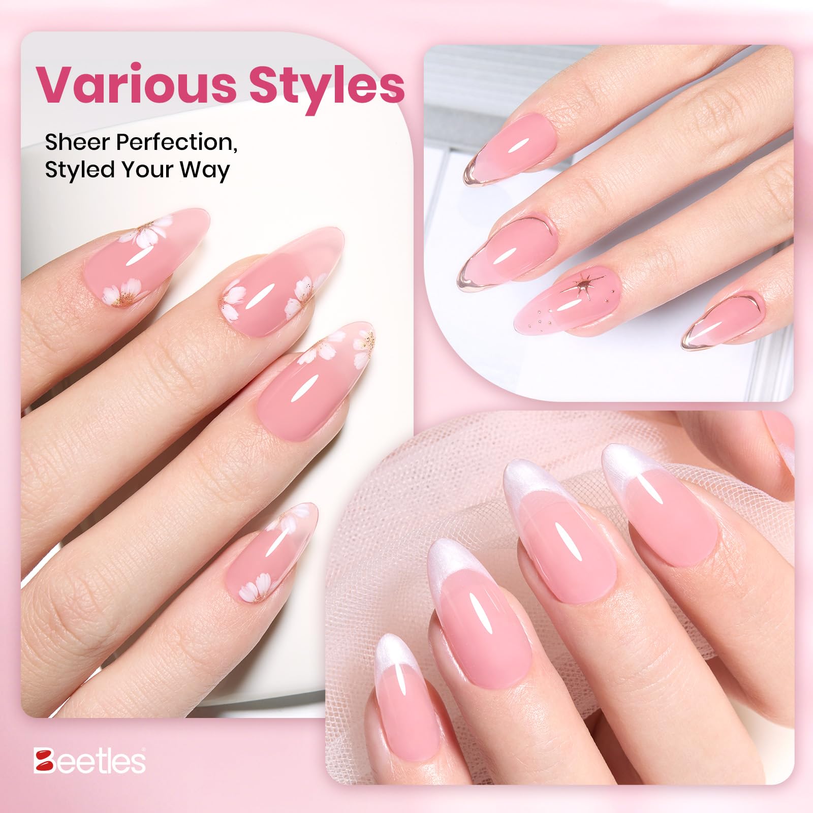 Beetles polish applied on hand for natural manicure and polished look