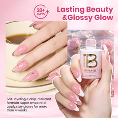 Beetles nail tip swatch displaying buildable sheer-to-opaque coverage