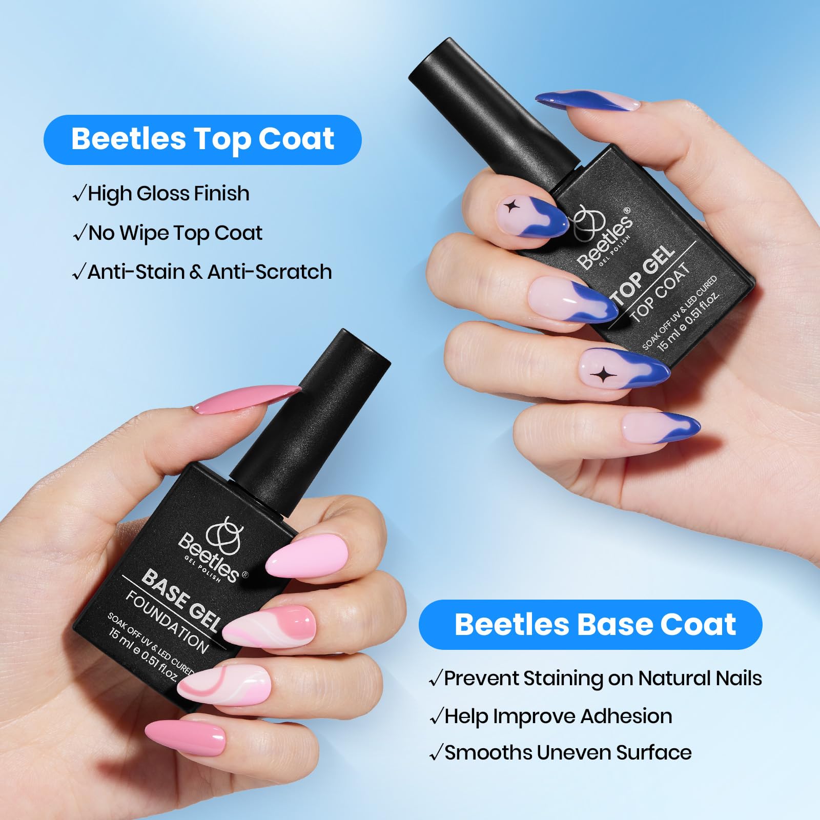 beetles nail dehydrator applied to natural nail to remove oils