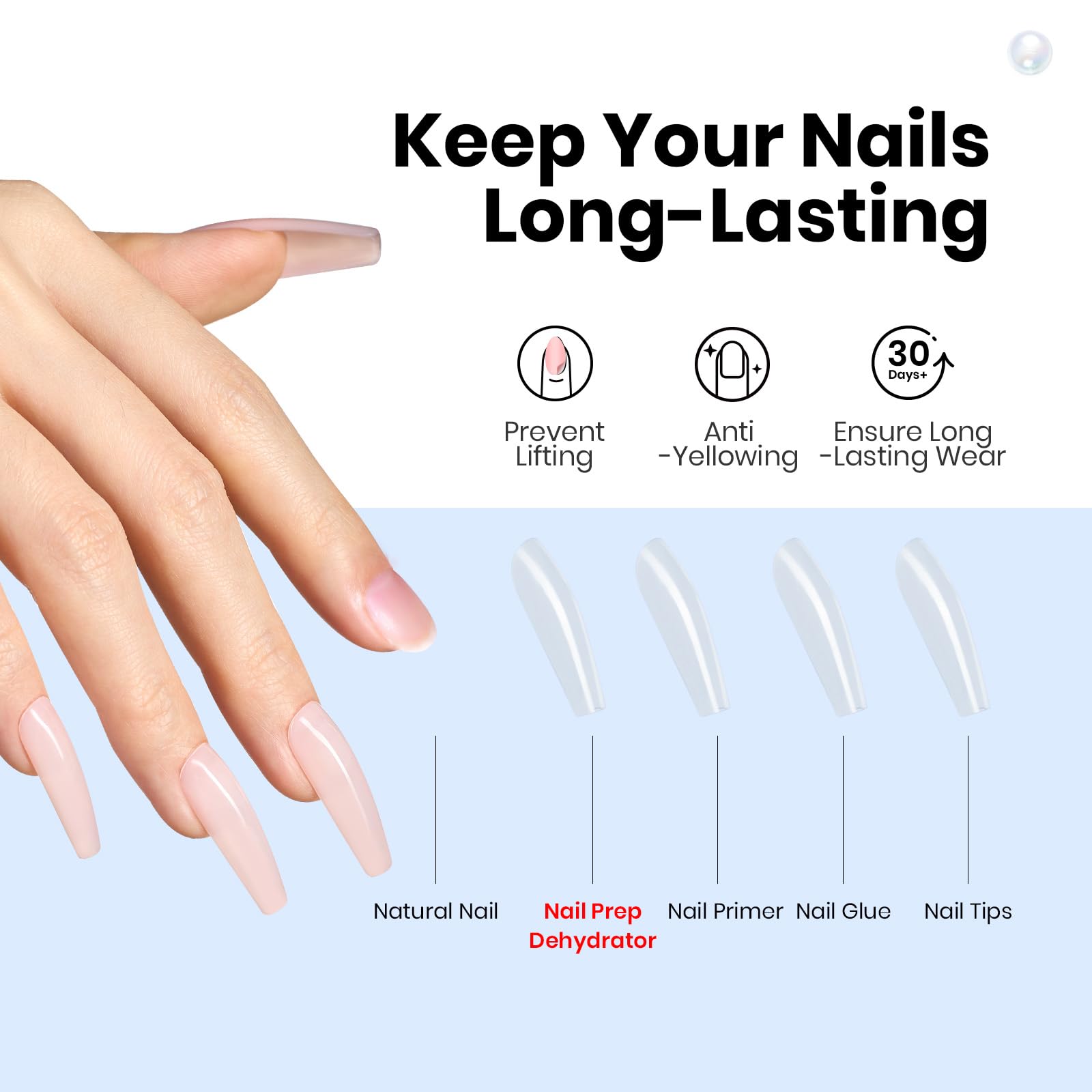 nail technician applying beetles dehydrator to natural nail for stronger adhesion