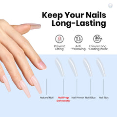 nail technician applying beetles dehydrator to natural nail for stronger adhesion