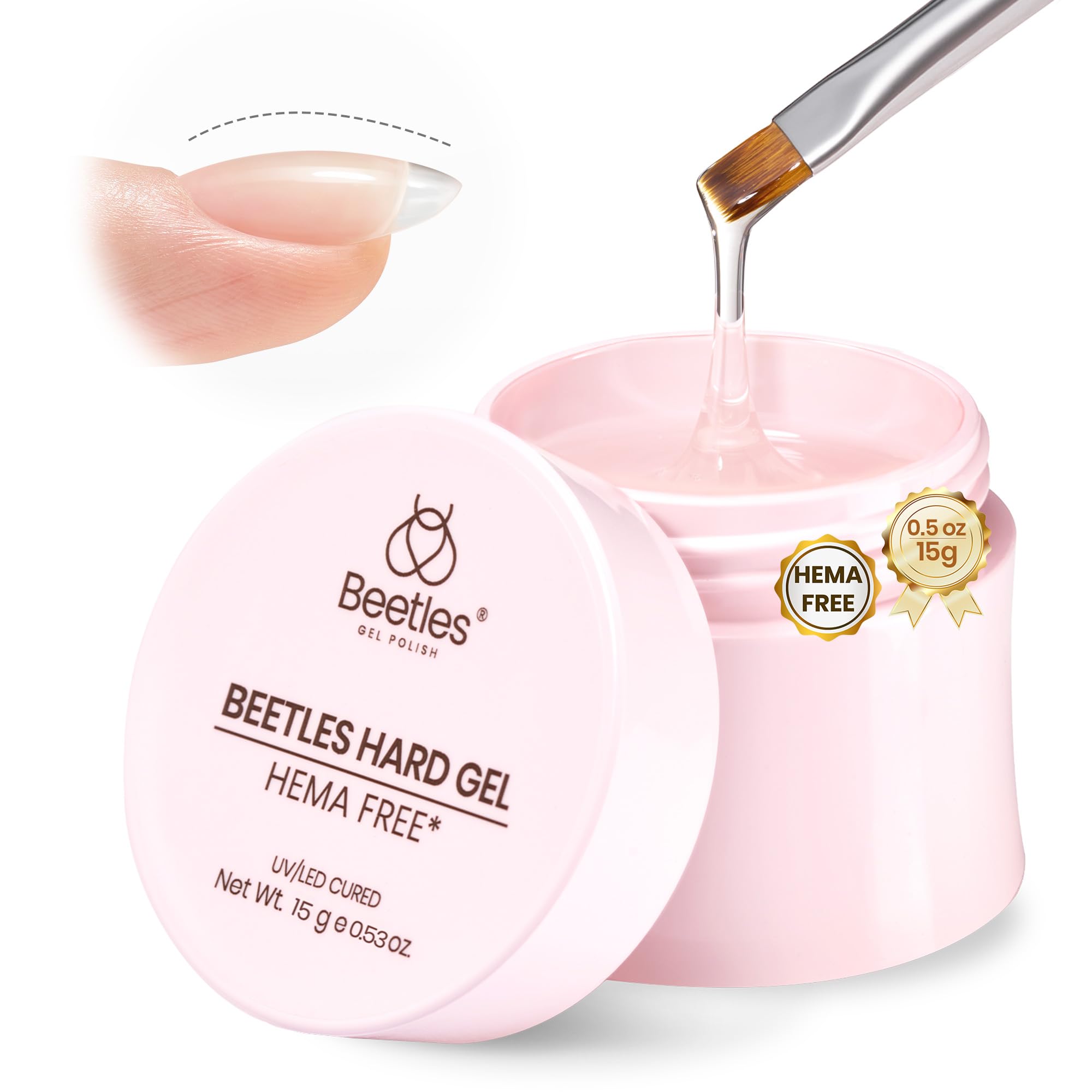 beetles Dewy Breeze front jar showing compact builder gel, convenient for travel and trials
