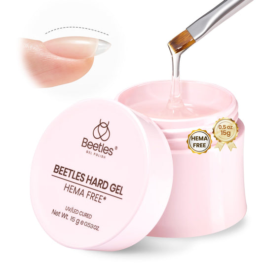 beetles Dewy Breeze front jar showing compact builder gel, convenient for travel and trials