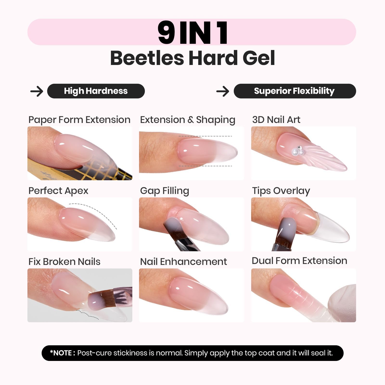 beetles Dewy Breeze texture close-up showing thick self-leveling gel, easier apex shaping
