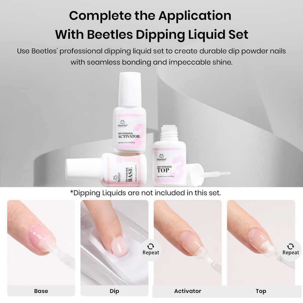 beetles gel polish clear powder in salon setting showing professional-quality finish