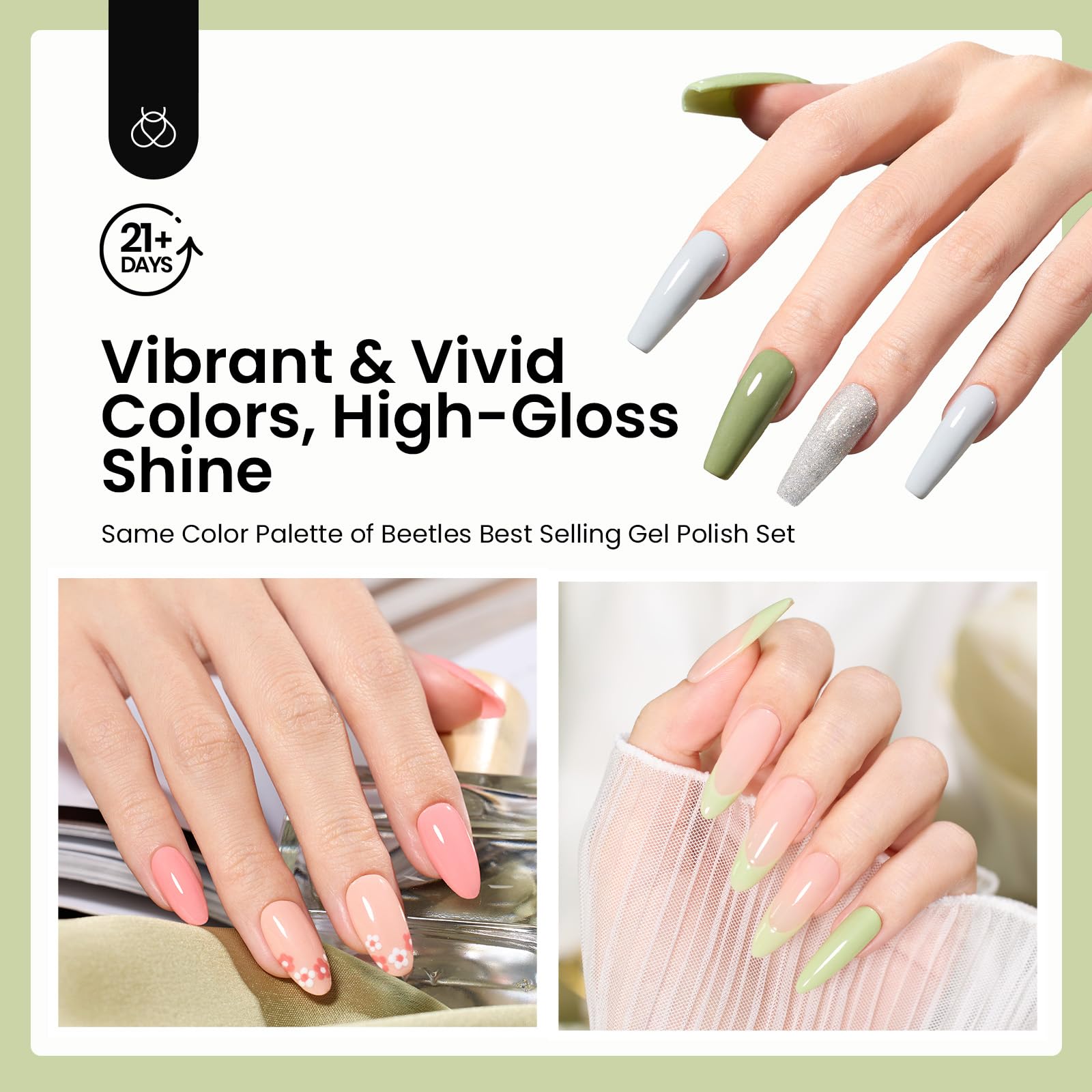 Beetles Gel Polish close-up of fine dip powder texture showing smooth application potential