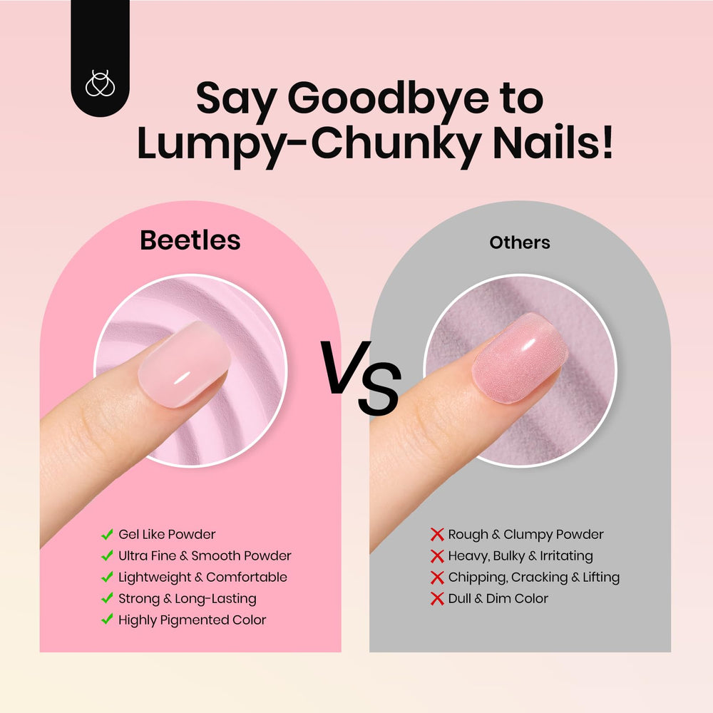 beetles Gel Polish shade comparison on swatch tips to choose translucence