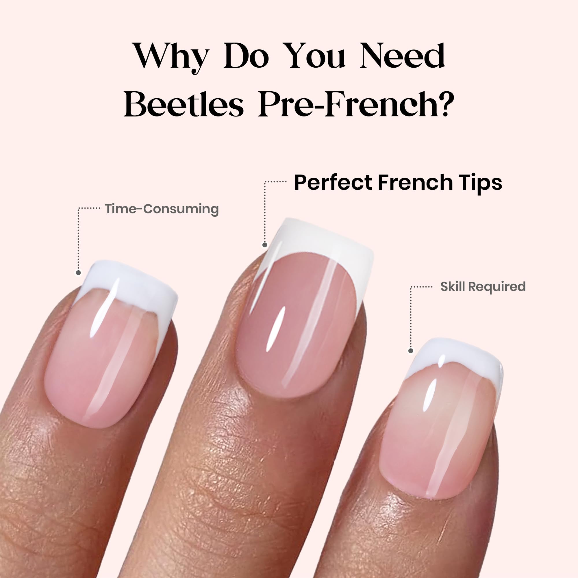 Beetles decorated nails with gems, demonstrating easy DIY customization