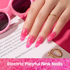 beetles Gel Polish dreamy swirl thread effect nail close-up demonstrating layered depth