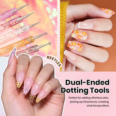 beetles dual-ended dotting tools laid flat showing multiple tip sizes for versatility