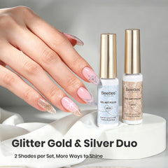 Beetles Gel Polish liners beside LED lamp illustrating compatibility and quick curing benefit