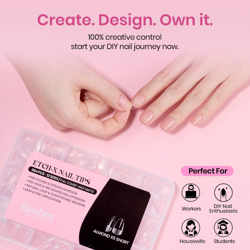 Beetles thin tip edge detail for seamless natural nail fit