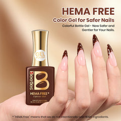 beetles gel polish brush stroke of espresso shot showing smooth self-leveling texture benefit: even application