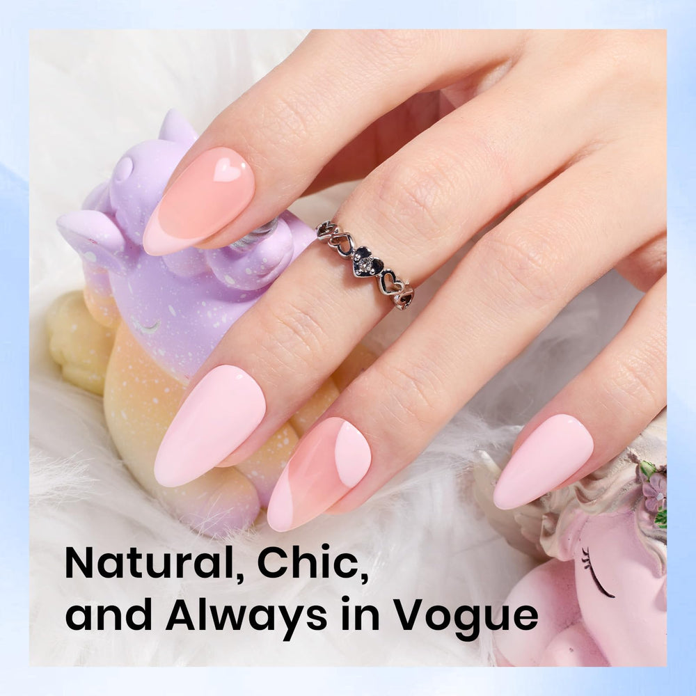 beetles finished short almond nails styled for wearable elegance
