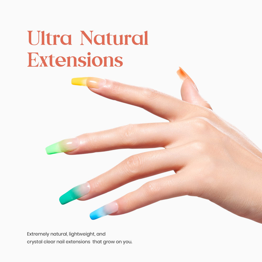 beetles finished french extensions lifestyle shot showing polished, wearable look