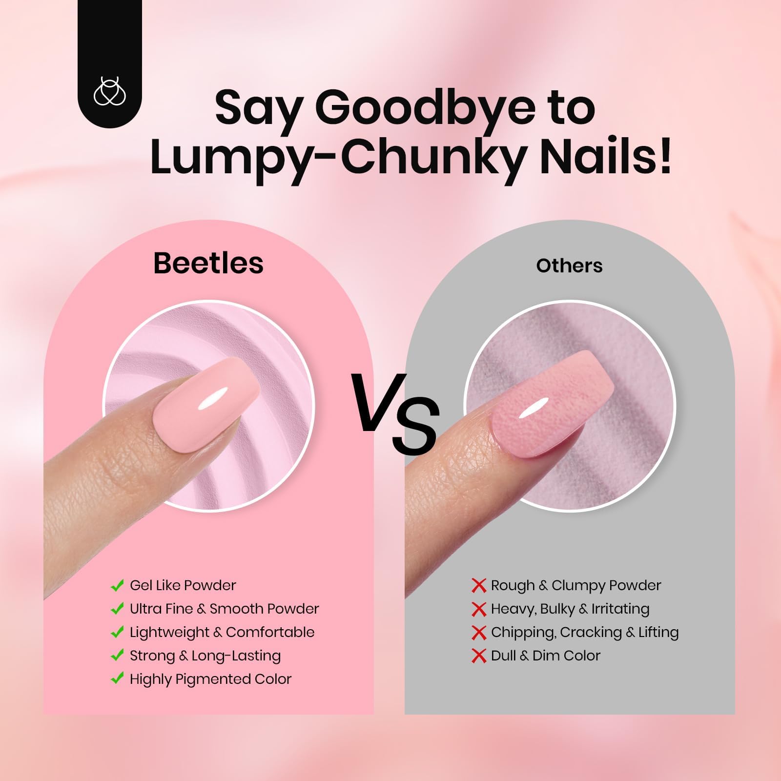 Beetles Gel Polish glossy finished nude-pink manicure for longevity