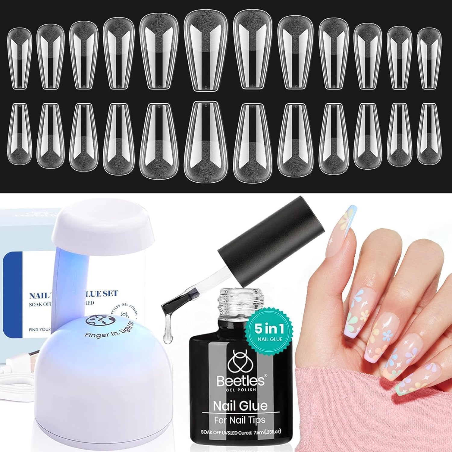 beetles finished manicure lifestyle shot showcasing salon-quality style
