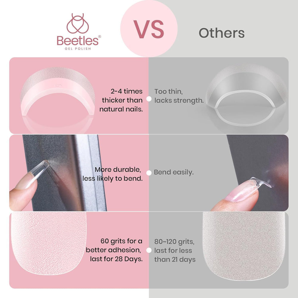 beetles gel polish finished manicure lifestyle photo showcasing salon look
