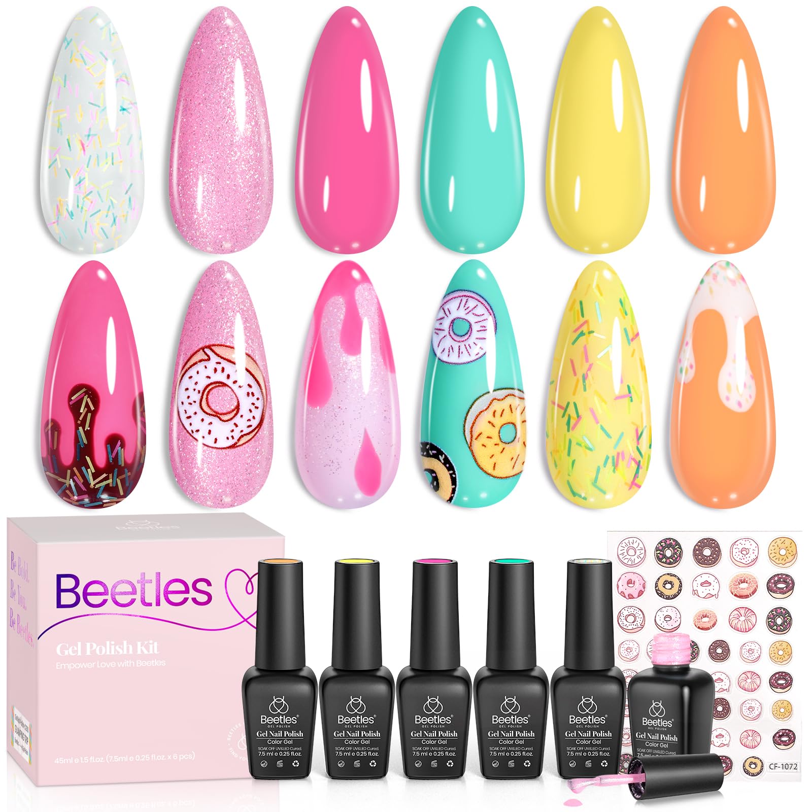 beetles finished manicure ombre detail showcasing smooth blends and glossy shine
