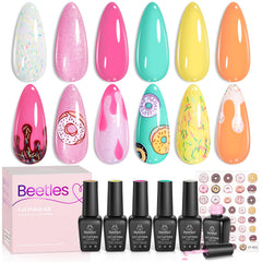 beetles finished manicure ombre detail showcasing smooth blends and glossy shine