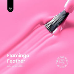 Beetles Gel Polish brush stroke of Flamingo Feather showing even coverage benefit