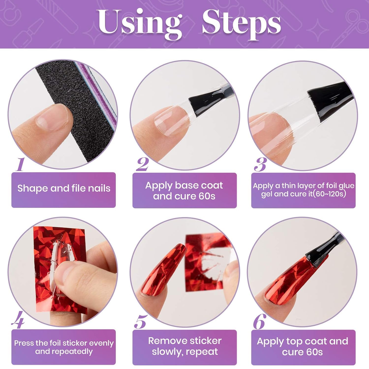 Beetles Gel Polish next to foil sheets and tools for complete kit convenience