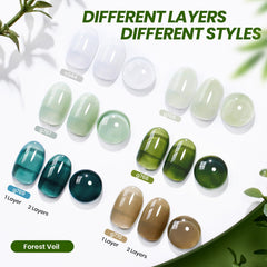 Beetles palette swatches displaying all six jelly gel shades for color planning