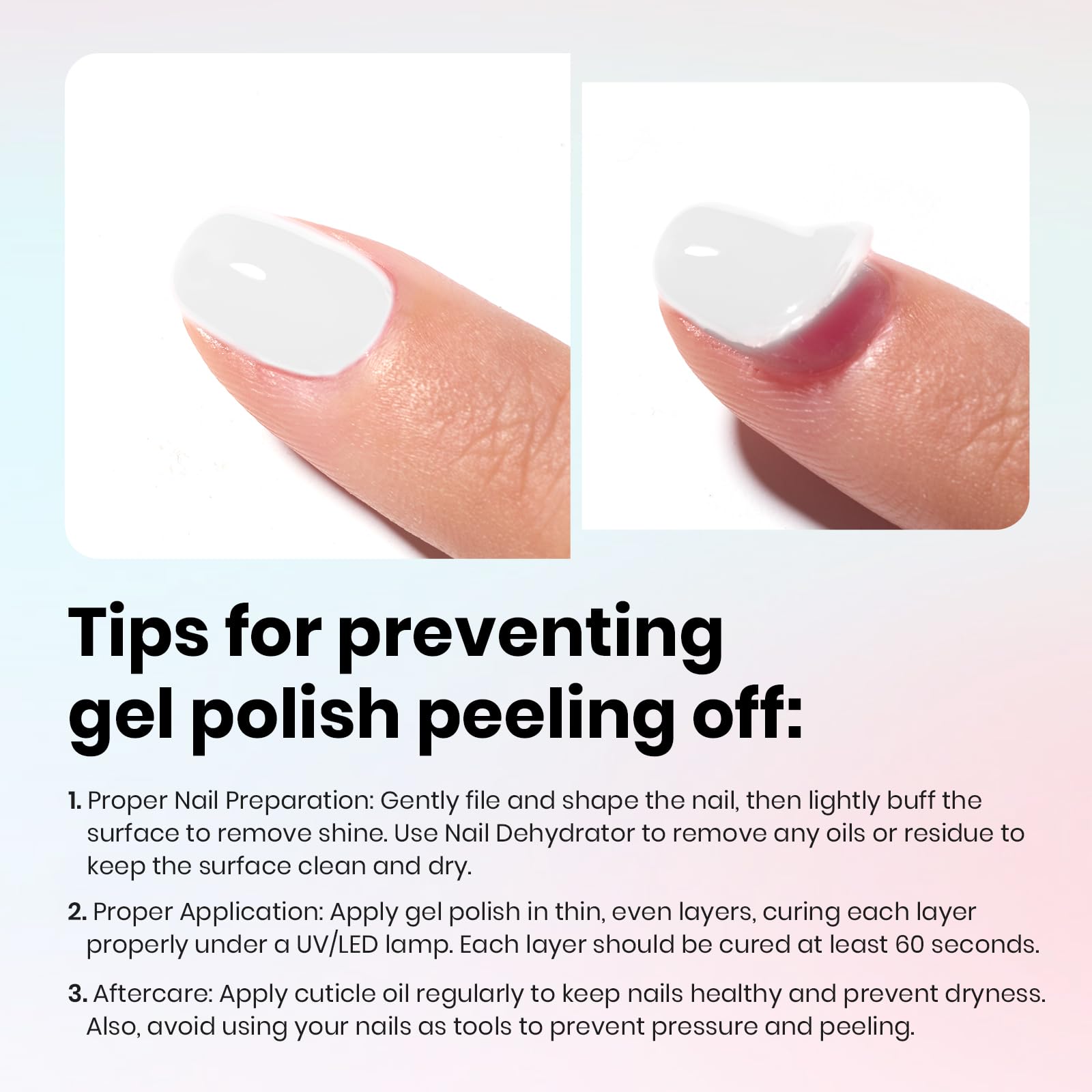 beetles hands with French manicure showing final clean white tip result