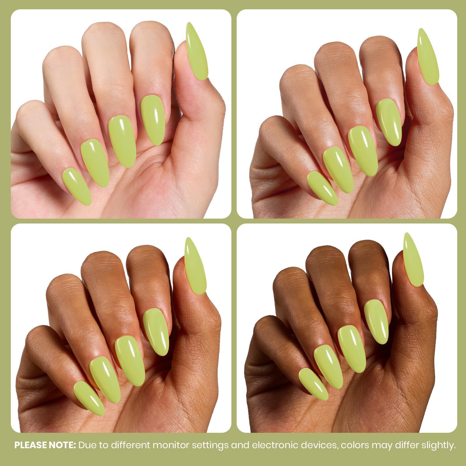 Beetles on model hands displaying Fresh Pistachio manicure for eye-catching wear