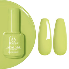 Beetles bottle beside a coin size comparison showing 15ml generous salon-sized supply