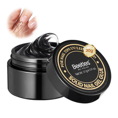 Beetles jar front view showing clear solid nail glue gel for neat application