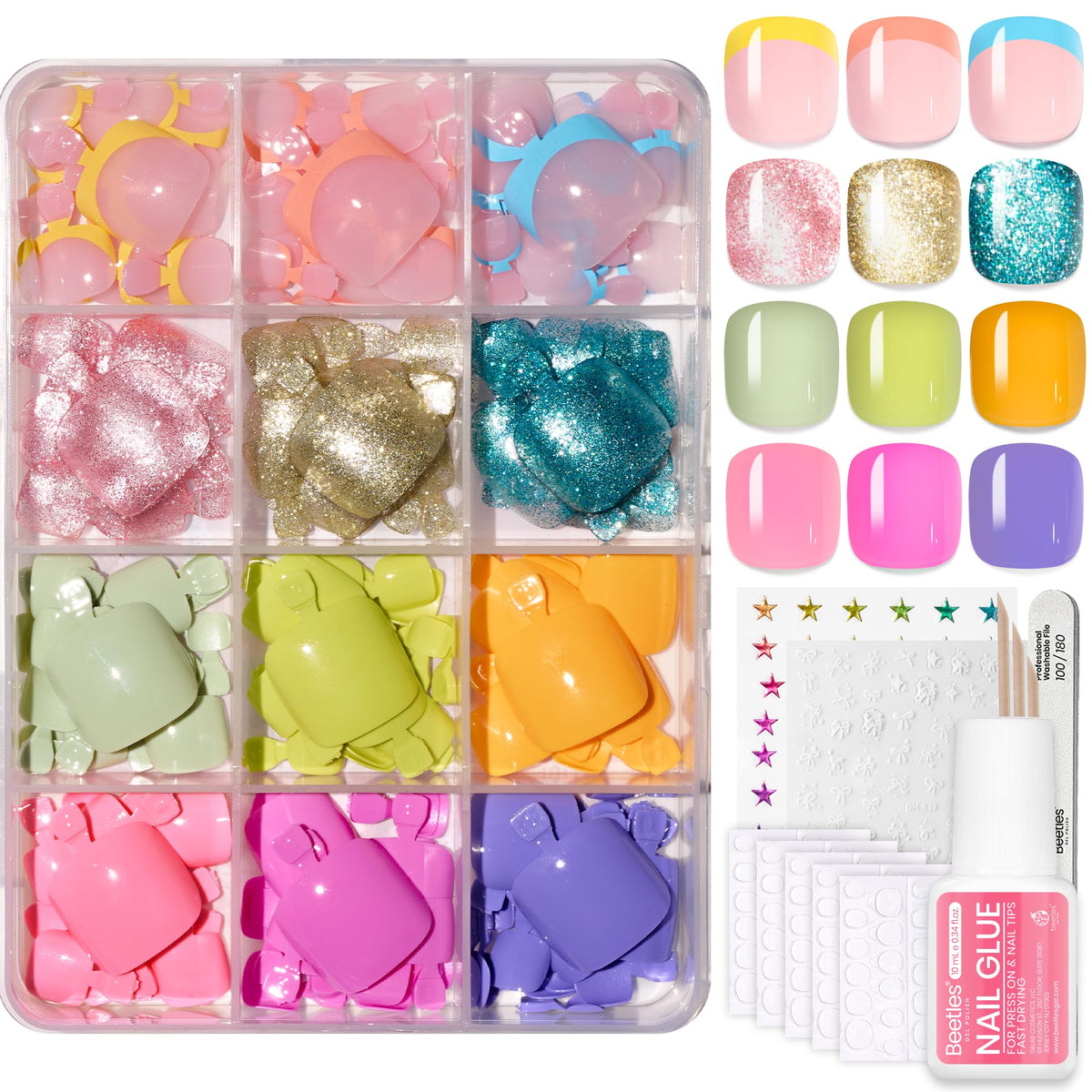 Beetles front packaging showing full Glitz Spectrum kit and convenience