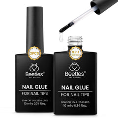 Beetles Gel Polish front packaging showing two 10ml bottles and labels, clear product identification and convenience