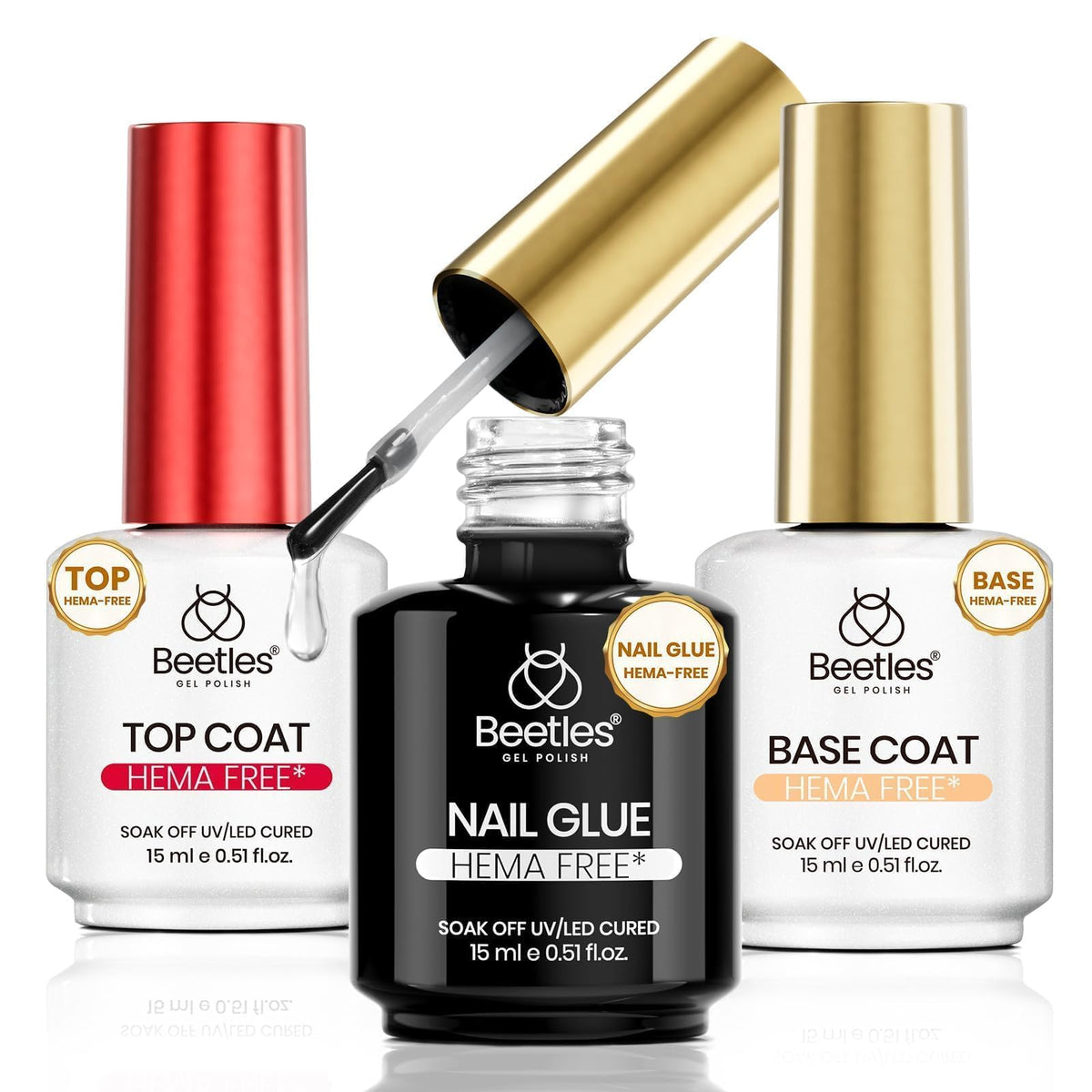 Beetles front packaging showing all three bottles for easy identification and convenience