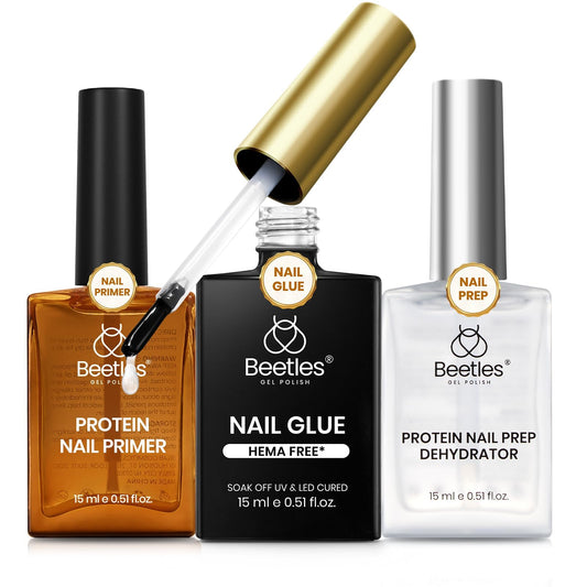 beetles front packaging showing the three-piece prep and glue kit benefit clear identification