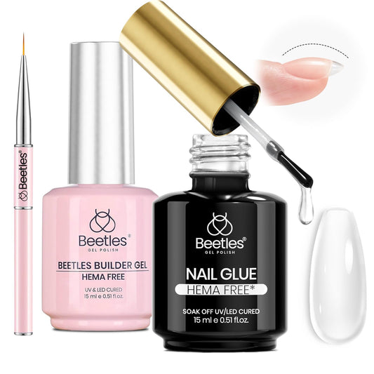 Beetles front packaging showing clear builder gel for easy identification and professional results