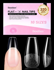 Beetles Gel Polish front packaging showing coffin medium tips and quantity benefit quick selection