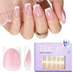 Beetles front packaging showing 64-piece French tip set and quick-start benefit