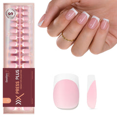 beetles front packaging showing 150-piece set and pink French tips benefit quick selection