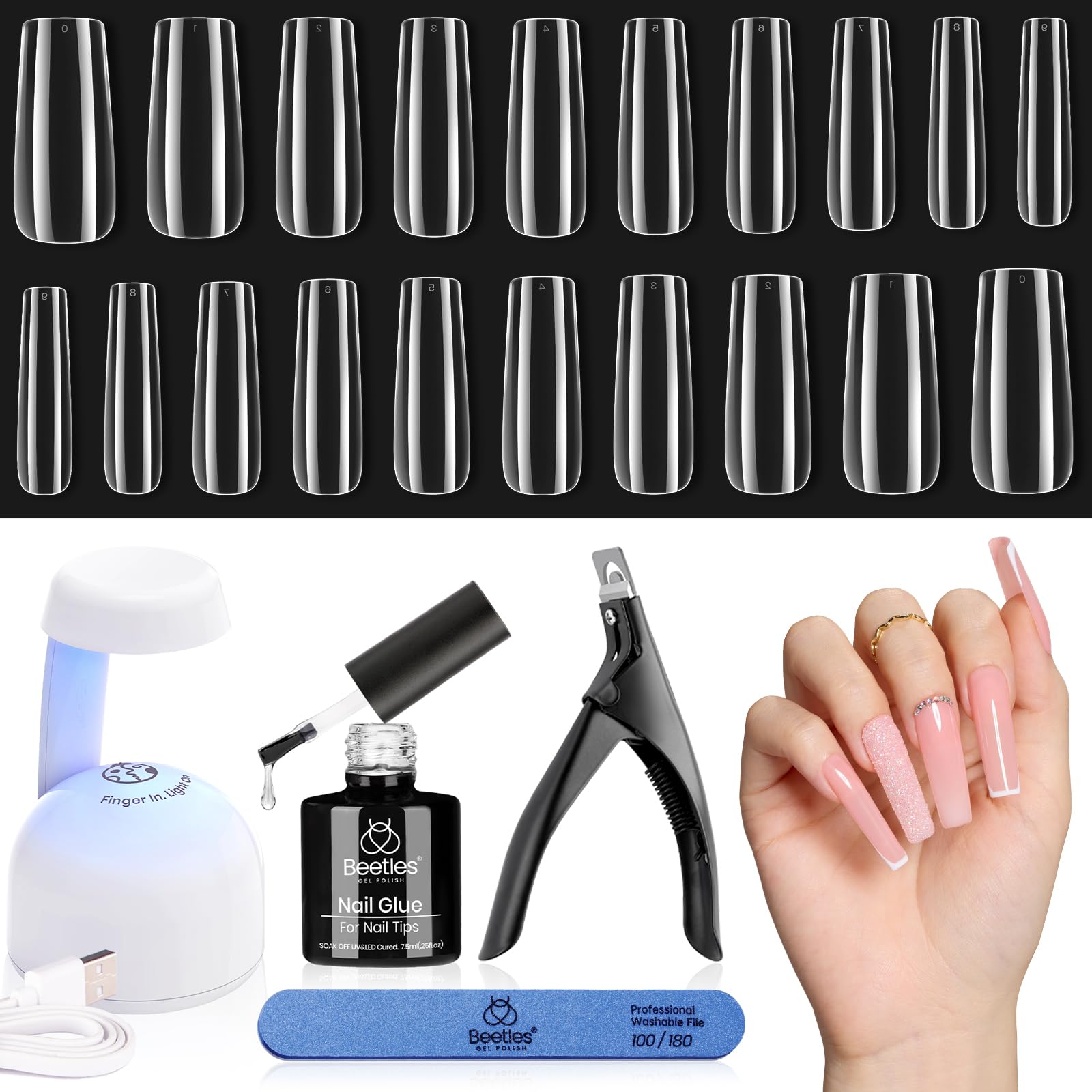 beetles front packaging showing full kit and contents for easy at-home nails